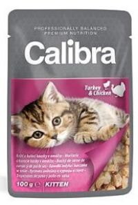 Calibra Cat kapsa Kitten krůtí a kuřecí v omáčce 100 g